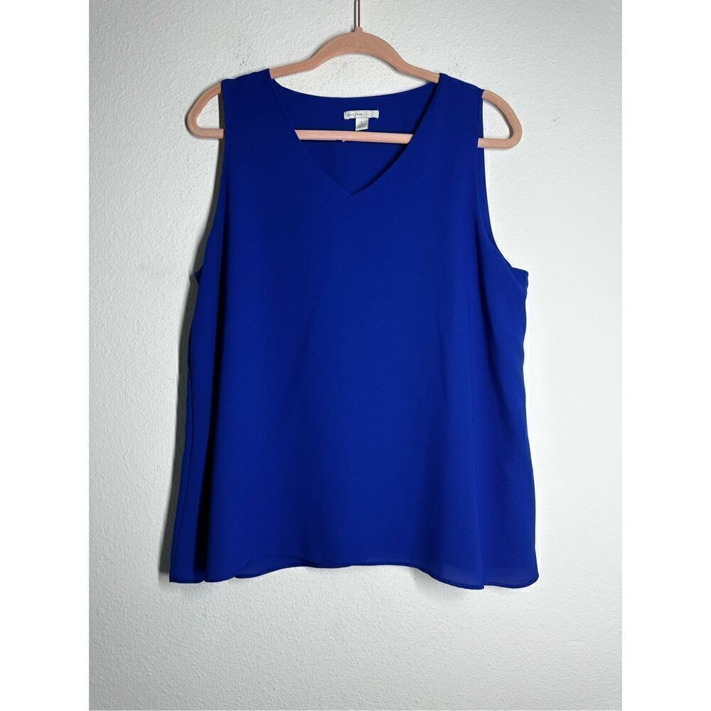 EST. 1946 Women’s Bohemian Royal Dressy Layered VNECK Blue Tank Top Size L